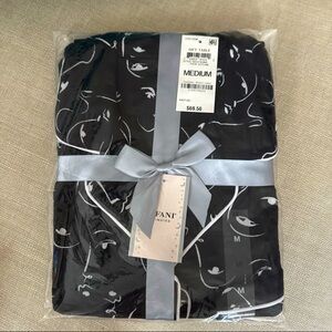 Alfani 2 piece pajama set face outline long sleeve & long pants MEDIUM NWT NEW